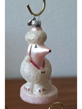 2010 Mary Kay GIGI Pink Poodle Christmas Glass Ornament